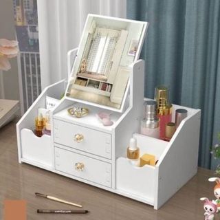 KỆ ĐỰNG MỸ PHẨM 2 NGĂN CÓ GƯƠNG VUÔNG
