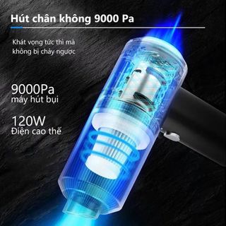 Máy hút bụi không dây cầm tay mini dọn dẹp mọi ngách ngách ô tô nhà cửa bàn làm việc tiện ích - hộp cam