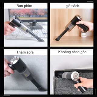 Máy hút bụi không dây cầm tay mini dọn dẹp mọi ngách ngách ô tô nhà cửa bàn làm việc tiện ích - hộp cam