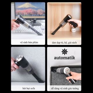 Máy hút bụi không dây cầm tay mini dọn dẹp mọi ngách ngách ô tô nhà cửa bàn làm việc tiện ích - hộp cam