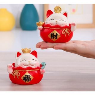 Decor Mèo thần tài trang trí taplo ô tô vô cùng đáng yêu,bàn làm việc sang trọng mang lại tài lộc may mắn đến với chủ xe