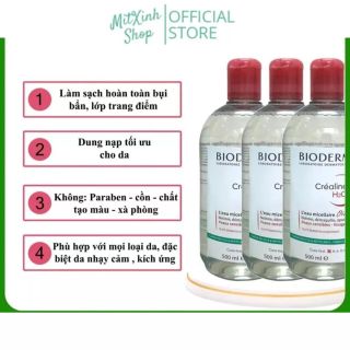 ( CHÍNH HÃNG MẪU MỚI 2023 ) NƯỚC TẨY TRANG BIODERMA PHÁP-MÀU HỒNG - CHAI NẮP BẬT 500ml