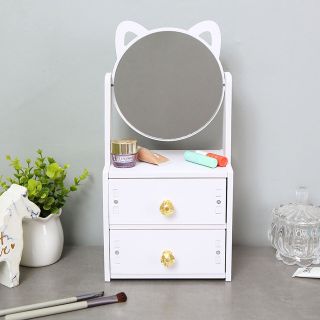 Gương trang điểm hình mèo 2 ngăn kéo giá sỉ