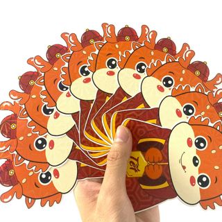 Bao lì xì chibi tết 2024 hình con rồng cute đáng yêu dễ thương giấy cứng hot phản quang lấp lánh cực đẹp hàng mới về sẵn kho sỉ Thanh Thảo
