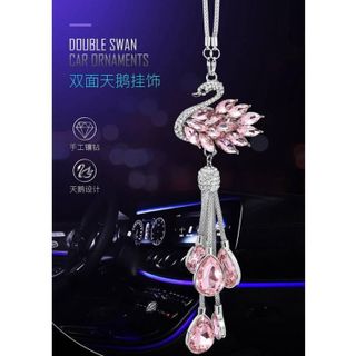 Dây Treo Trang Trí Gương Chiếu Hậu Xe Hơi Hình Thiên Nga Đính Pha Lê Sang Trọng(đuôi giọt nước)