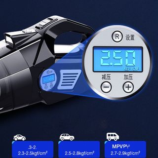 Máy hút bụi kèm bơm lốp ô tô siêu khỏe 120w chính hãng Aikesi - hello leboo, kiểm tra áp suất lốp, màn hình điện tử