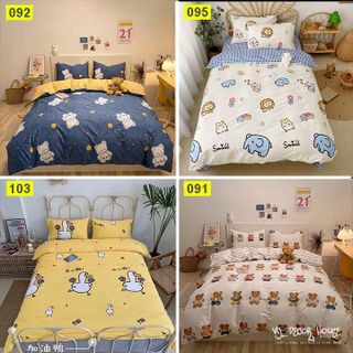 Bộ chăn ga gối đệm 3D nỉ nhung cao cấp hình Khủng long xanh