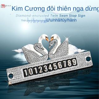 Bảng Số Điện Thoại Đính Đá Thiên Nga Gắn Kính Lái Xe Ô Tô - thẻ ghi sdt hình thiên nga