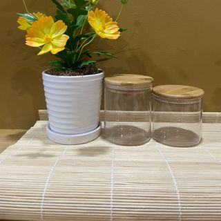 LỌ THỦY TINH NẮP GỖ TRE