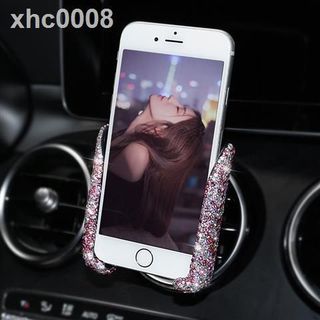 Kẹp Điện Thoại Đính Đá khe gió, Kẹp Khe Gió Xe Ô Tô - 5 Màu
