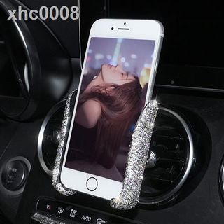 Kẹp Điện Thoại Đính Đá khe gió, Kẹp Khe Gió Xe Ô Tô - 5 Màu