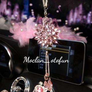 Khánh treo gương hoa cúc cao cấp đuôi giọt nước-trang trí gương ô tô