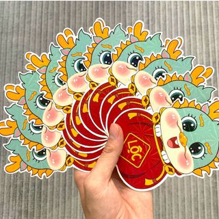 Bao lì xì chibi tết 2024 hình con rồng cute đáng yêu dễ thương giấy cứng hot phản quang lấp lánh cực đẹp hàng về sll sẵn kho sỉ Thanh Thảo