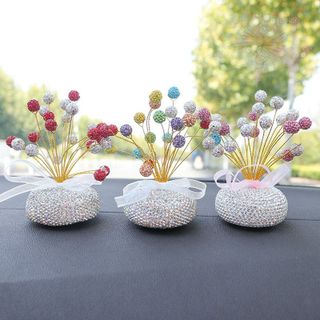 [Mã SKAMLSC3862 giảm 10% đơn 100K] Chậu cây tài lộc trang trí ô tô nhà cửa - chậu cây đính đá