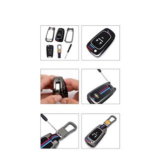 (6 mẫu) Ốp Khoá Kim Loại Bảo Vệ Chìa Khóa Xe Ô Tô Cheverolet Cruze, Colorado chất liệu Hợp Kim Siêu Bền có Phản Quang