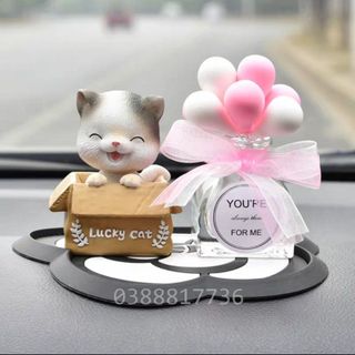 Trang trí taplo ô tô - Mèo Lucky Cat đặt bàn học bàn làm việc văn phòng - phòng ngủ decor siêu xinh và dễ thương