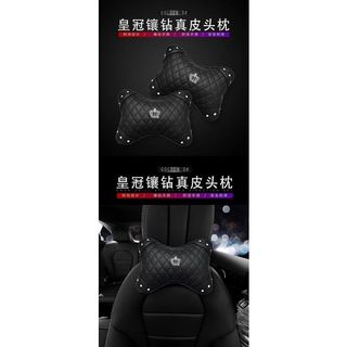 Bộ Gối Tựa Đầu Ô Tô Hình Vương Miện Đệm Đai Dây An Toàn Trang Trí Xe Hơi - Vương Miện