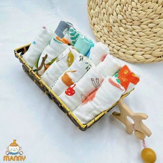Manny- Khăn sữa xô 6 lớp (set 5 khăn)