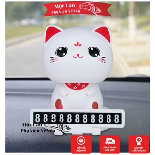 Trang trí Taplo-Mèo lucky car thần tài gật đầu kèm bảng số điện thoại-mang lại tài lộc cho chủ xe giá sỉ