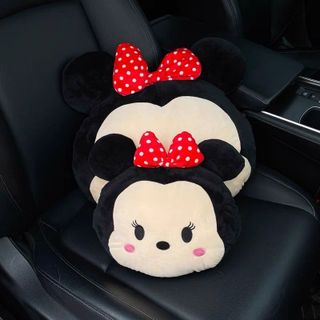 Bộ tựa đầu tựa lưng hình Mickey Mine Dễ Thương giảm đau lưng khi lái xe - Mộc Lan Phụ Kiện Xế Yêu