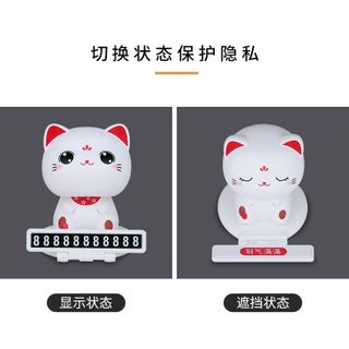 Trang trí Taplo-Mèo lucky car thần tài gật đầu kèm bảng số điện thoại-mang lại tài lộc cho chủ xe