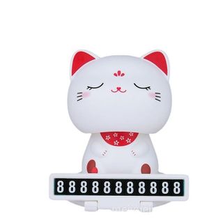 Trang trí Taplo-Mèo lucky car thần tài gật đầu kèm bảng số điện thoại-mang lại tài lộc cho chủ xe