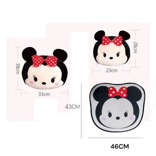 Bộ tựa đầu tựa lưng hình Mickey Mine Dễ Thương giảm đau lưng khi lái xe - Mộc Lan Phụ Kiện Xế Yêu