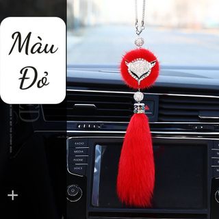 Khánh treo hồ ly đính đá trang trí gương nội thất ô tô - 3 màu