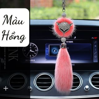 Khánh treo hồ ly đính đá trang trí gương nội thất ô tô - 3 màu