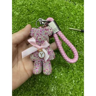 Decor - Móc khóa gấu đính đá Charm Bearbrick cao cấp kèm dây dù - trang trí ô tô túi xách