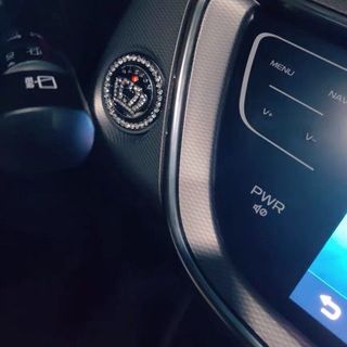 combo logo vương miện trang trí nút Start/Stop xe ô tô