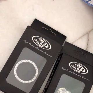 combo logo vương miện trang trí nút Start/Stop xe ô tô