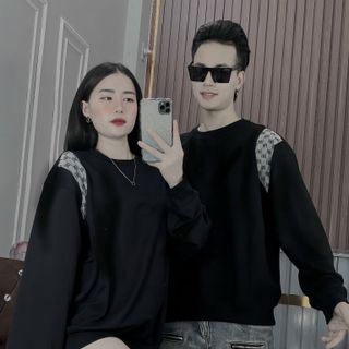 ÁO ĐEN CẶP ĐÔI PHỐI VẢI BỐ IN 3D SIÊU ĐẸP