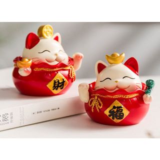 Decor Mèo thần tài trang trí taplo ô tô vô cùng đáng yêu,bàn làm việc sang trọng mang lại tài lộc may mắn đến với chủ xe