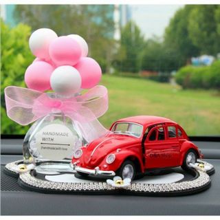 Set decor trang trí hình ô tô + thảm đá hoa trà + lọ bóng đặt taplo , bàn làm việc