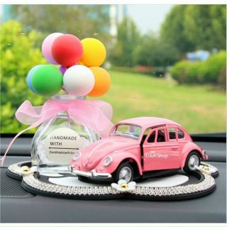 Set decor trang trí hình ô tô + thảm đá hoa trà + lọ bóng đặt taplo , bàn làm việc