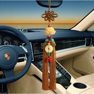 Khánh treo bông sen - gắn đồng điếu giúp mang lại không gian an lành, ấm áp cho xe ô tô hoặc nơi ở - otofunmoclan