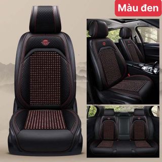 Lót ghế hàng sau Libaiwang - Bộ Áo Ghế Da Phối Hạt Gỗ Cao Cấp Chóng Nóng Cho Xe Ô Tô - Ghế Văn Phòng - Ghế Xe Tải