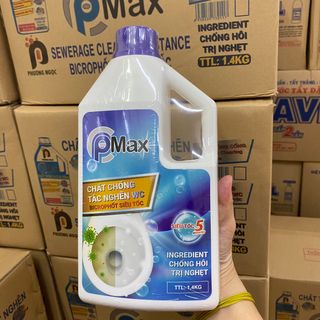 Dung Dịch Thông Cầu Cực Mạnh W.C Toilet PMAX - Chất Chống Tắc Nghẽn W.C 1,4 ký