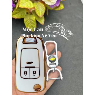 Bao Khoá Mạ Crom - Silicon Chevrolet Spark, Cruze 3 nút - kèm móc khoá