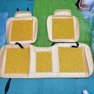 (nhiều mẫu) Bộ tựa lưng đệm ngồi bi gỗ trễn xe ô tô - giúp massage chống mỏi lưng - Lót ghế hạt hàng cao cấp