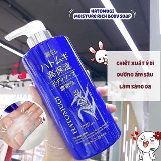 Sữa tắm dưỡng ẩm Hatomugi màu xanh 600ml của Nhật Bản