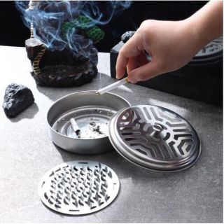 Hộp Đốt Nhang Muỗi,Gạt Tàn Cao Cấp Bằng Thép Không Gỉ Có Nắp An Toàn