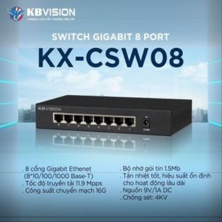 Switch POE 8 Cổng KBVISION KX-ASW08-P2 (Hỗ Trợ 2 Cổng Mạng) giá sỉ