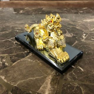Tượng Tỳ Hưu Đúc Đồng Pha Lê Kiêm Nước Hoa Cao Cấp Đặt Taplo Ô tô - tượng phong thủy - Tượng Kỳ Lân