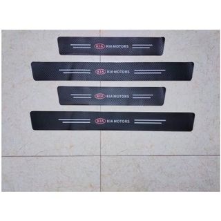 Bộ 4 miếng cao su ốp bậc lên xuống chống trơn trượt xước bậc cửa ô tô có logo hãng theo xe - nẹp bước chân cao su
