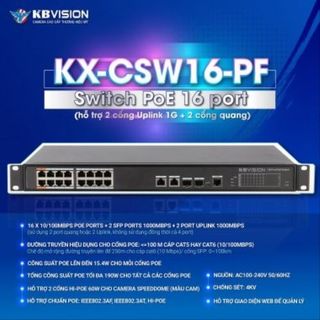 Switch POE 16 Cổng KBVISION KX-CSW16-PF
