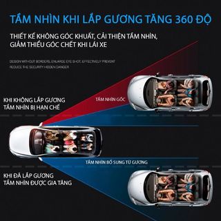 ACP-035 Gương lồi có viền gắn kính hậu xe ô tô, xe hơi xoay 360 độ xóa điểm mù tráng bạc - thương hiệu AI CHE PIN