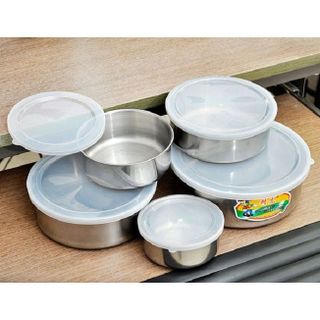 Bộ 5 nồi inox có nắp đậy (10cm 12cm 14cm 16cm và 18cm)
