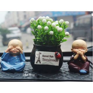 Set tượng tứ không trang trí taplo ô tô, táp lô xe hơi và bàn làm việc - Tượng phật bình an - Mộc Lan Phụ Kiện Xế Yêu